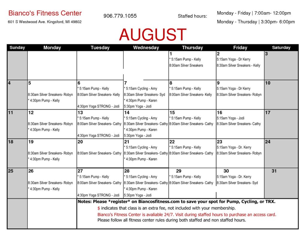 gym schedule creator